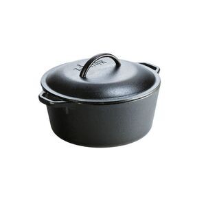 Lodge -  5qt Cast Iron Dutch Oven: Preseasoned, Tarni Black